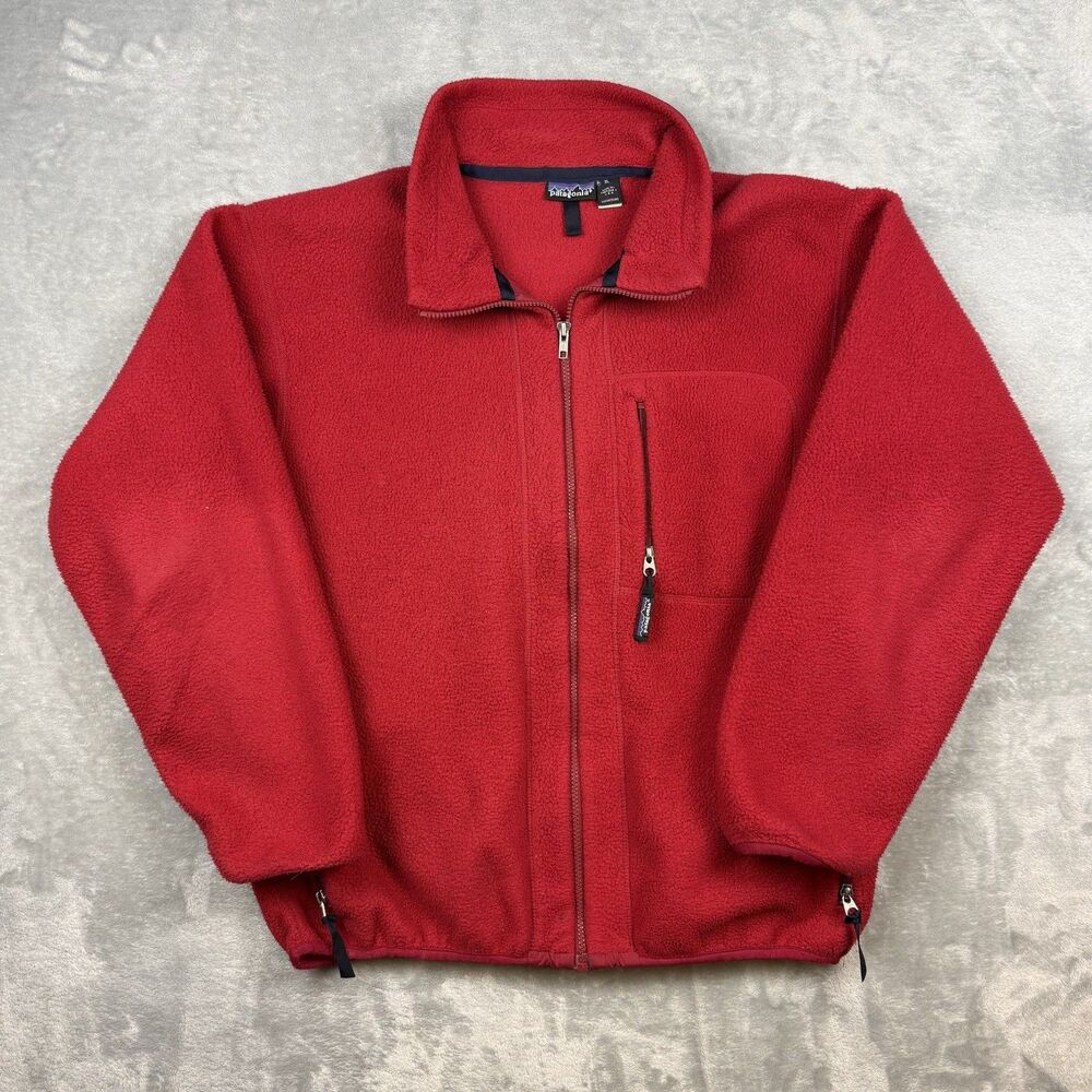 Vintage Patagonia Synchilla Fleece Jacket Men’s XL Red Made in USA Full Zip